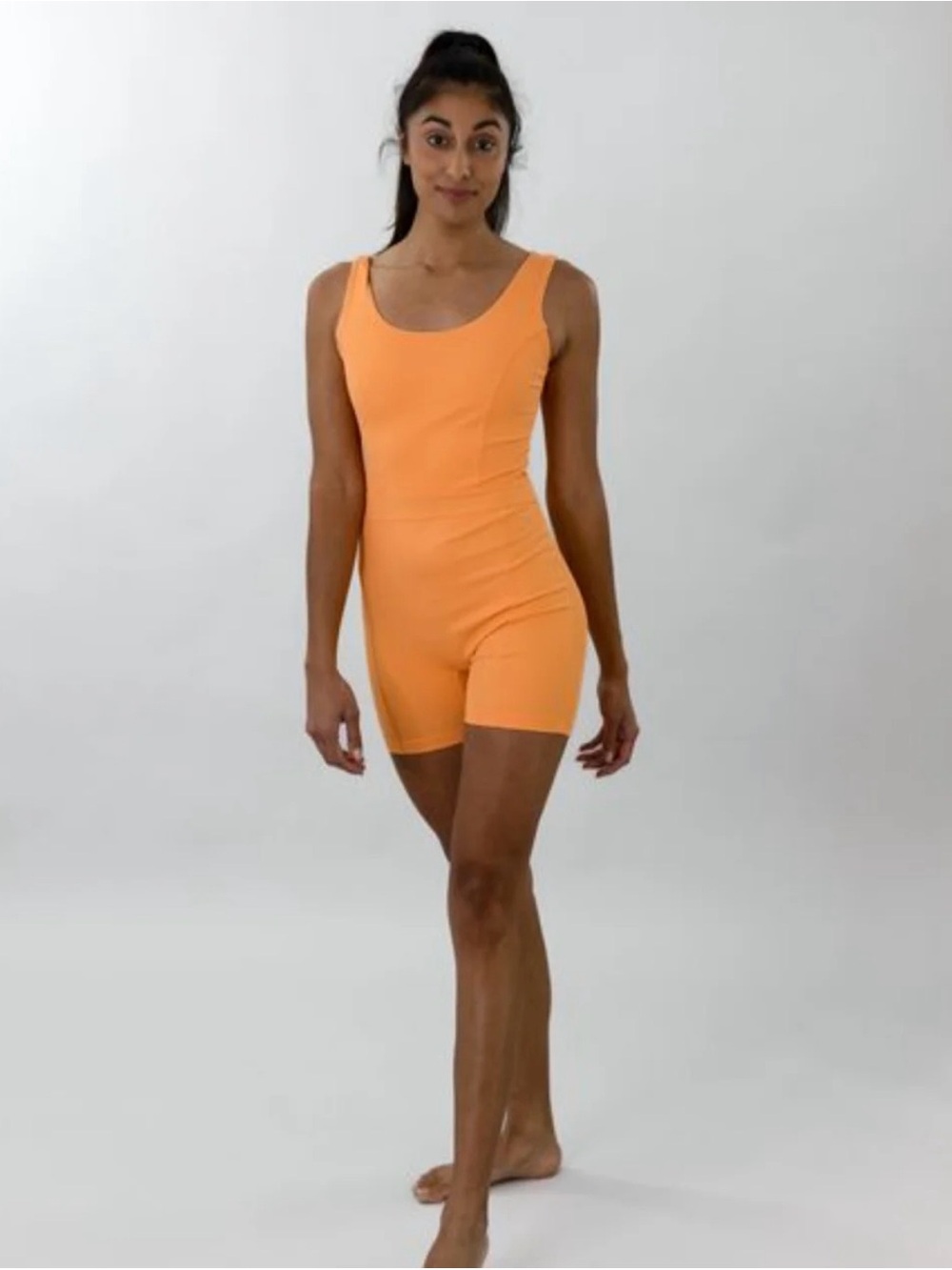 Years of Ours Women’s Orange Sleeveless Romper Bodysuit XS